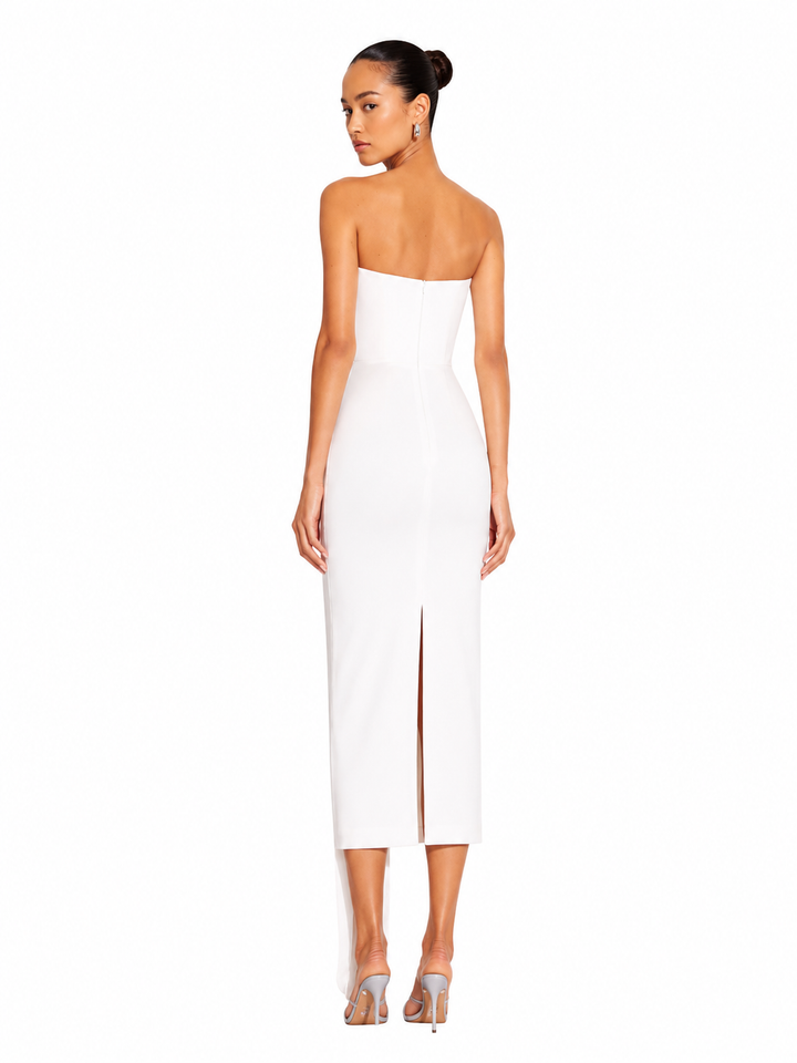 LECAN Asymmetric Hem Tube Evening Dress Gown