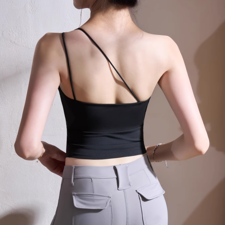 LETAN Yoga Pilates Asymmetric Fitted Sports Bra
