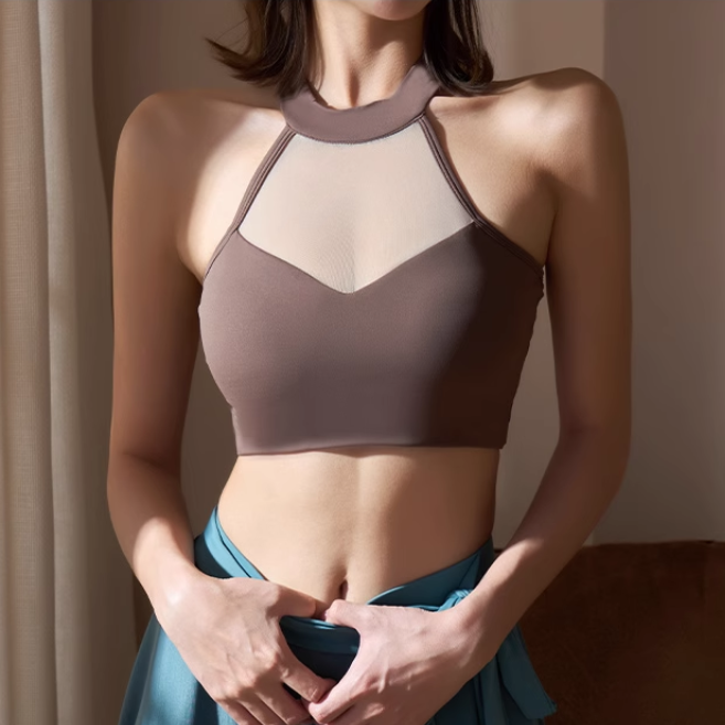 LUCRI Yoga Pilates Cut Out Fitted Sports Bra