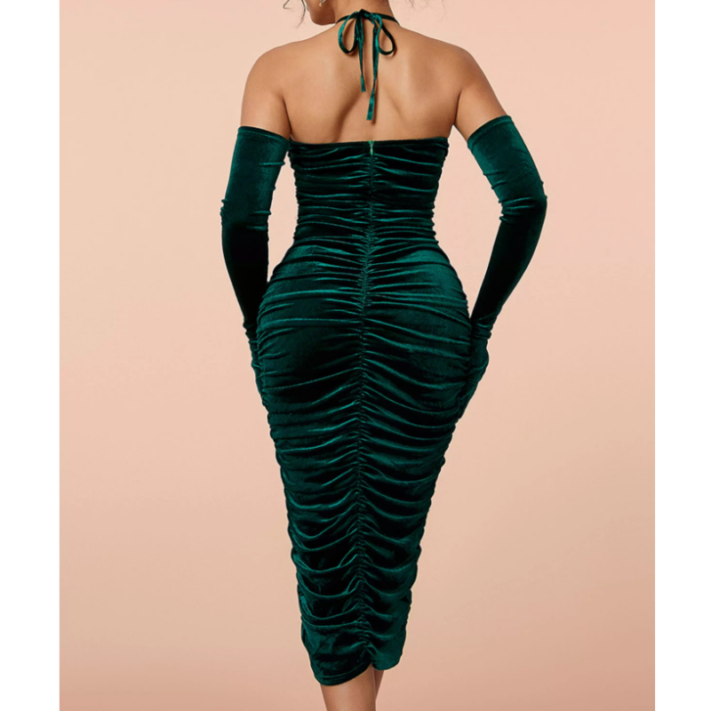 LVACI Flower Embellished Evening Dress Gown