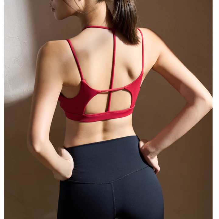 LVATE Yoga Pilates Deep V Fitted Sports Bra