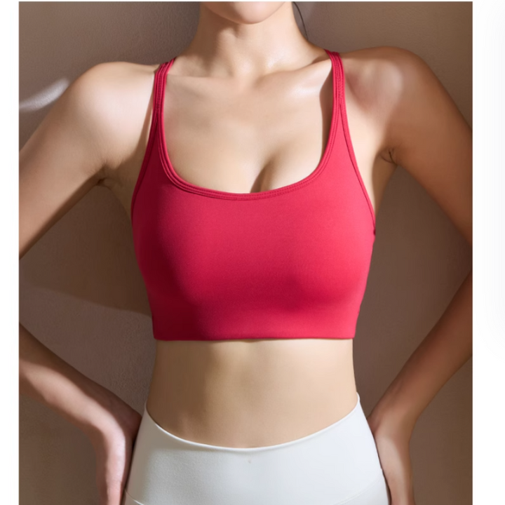 MUVCI Yoga Pilates Back Cross Fitted Sports Bra