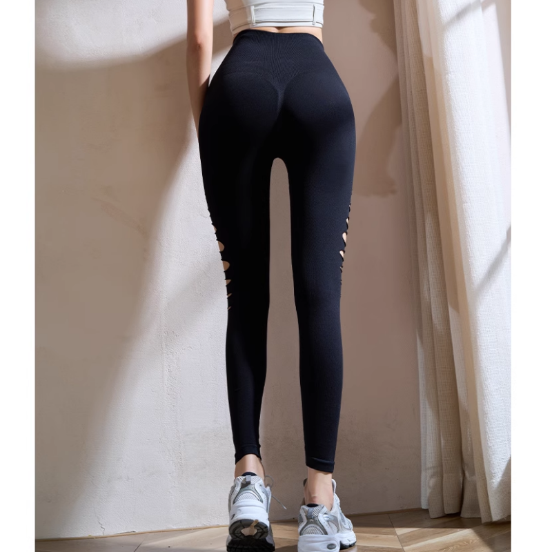 NELVO Yoga Pilates Cut Out Fitted Stretch Leggings