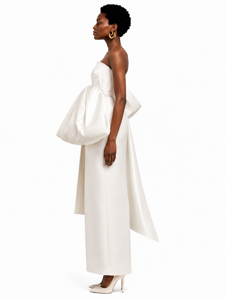 NUDSA Bow Tube Evening Dress Gown