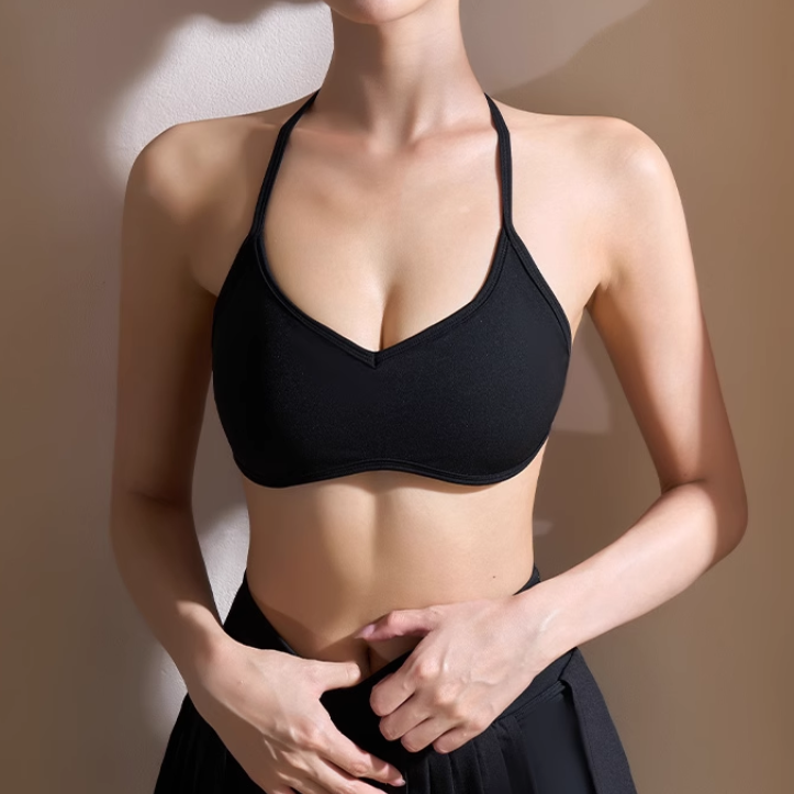 NUSAV Yoga Pilates Backless Fitted Sports Bra