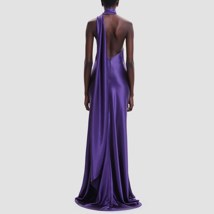 PEURA Flower Embellished Maxi Evening Dress Gown