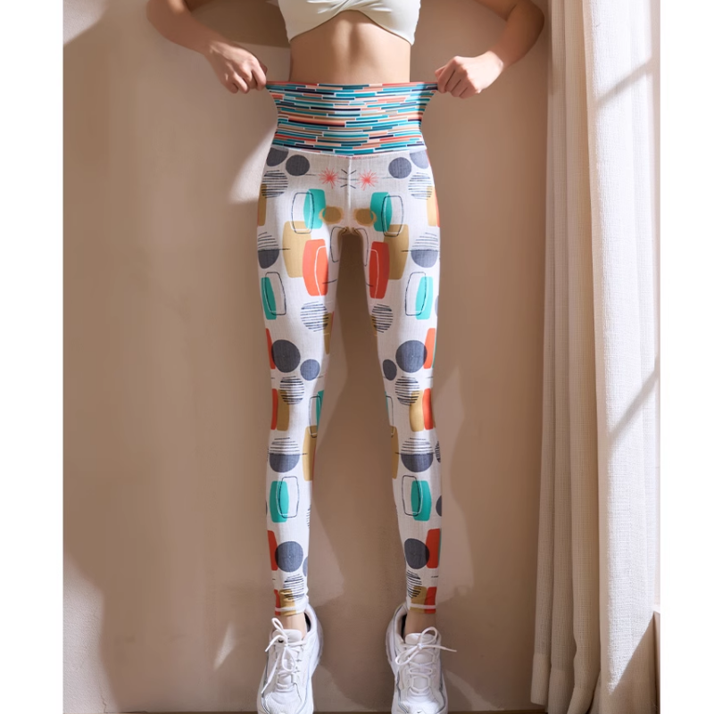 POCVE Yoga Pilates Printed Fitted Stretch Leggings