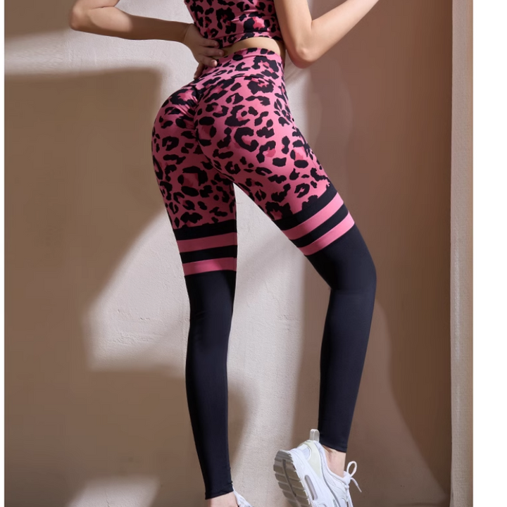 POMVI Yoga Pilates Printed Fitted Stretch Leggings