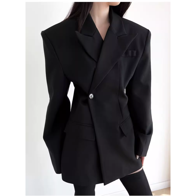 RAVLO Lapel Long Sleeves Blazer