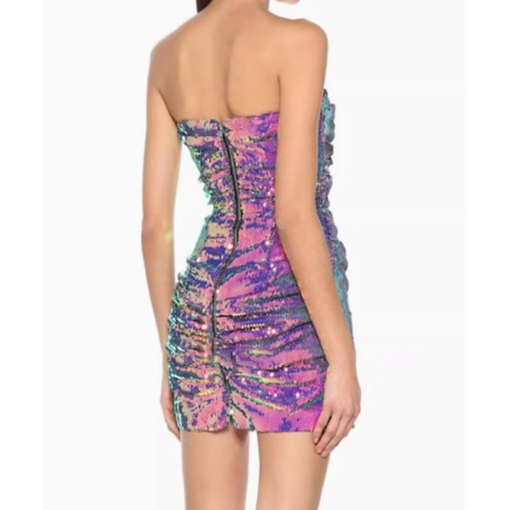 REITO Sequinned Mini Evening Dress Gown