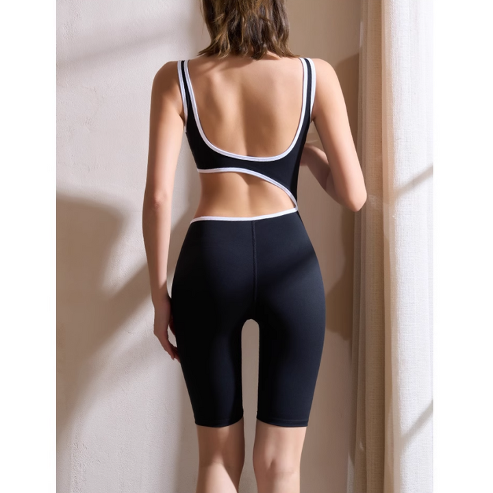 ROCLA Yoga Pilates Cut Out Fitted Bodysuit Activewear
