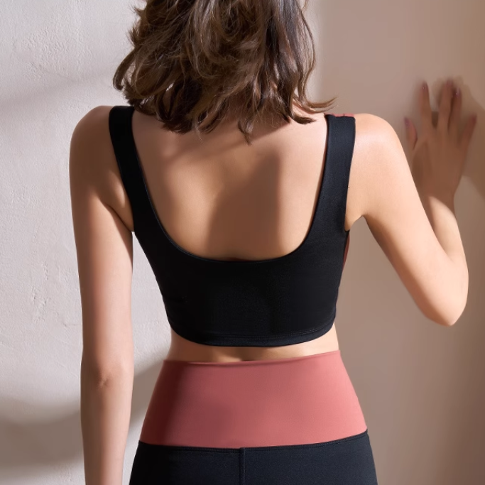 ROECA Yoga Pilates Bi-Color Fitted Sports Bra