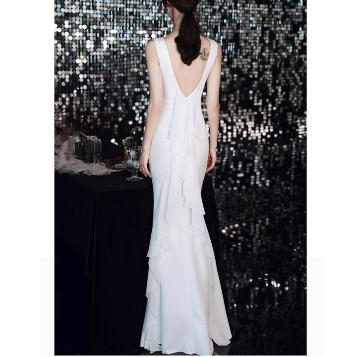 ROFFE Ruffled Hem Evening Dress Gown