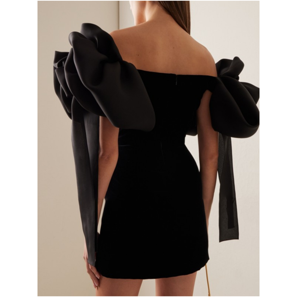 ROMTI Off-Shoulder Mini Evening Dress Gown