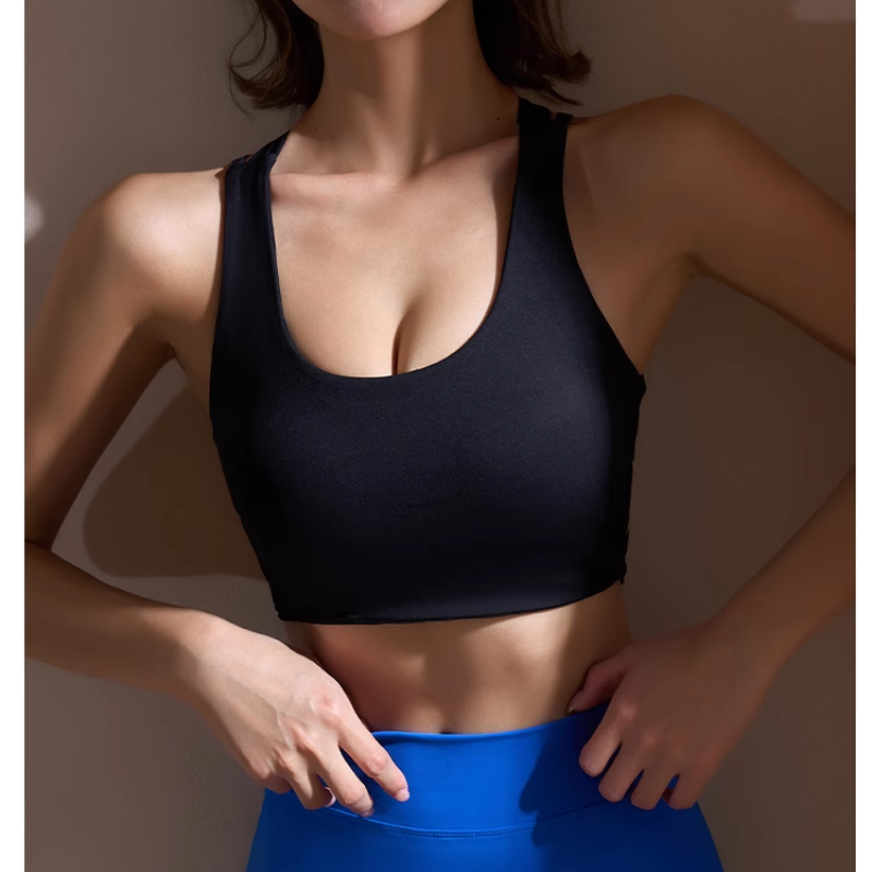 RUNVI Yoga Pilates Back Cross Fitted Sports Bra