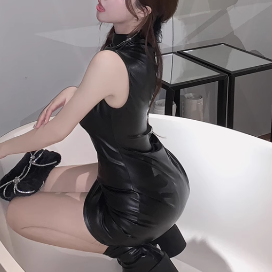 RUTCA Leather Mini Dress