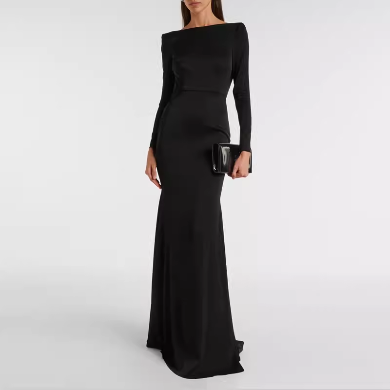 SABNI Backless Maxi Evening Dress Gown