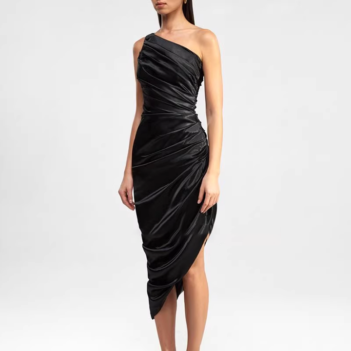 SARUV Asymmetric Hem Evening Dress Gown