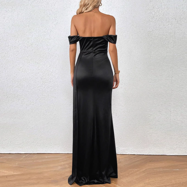 SEBRV Off-Shoulder Slip Evening Dress Gown