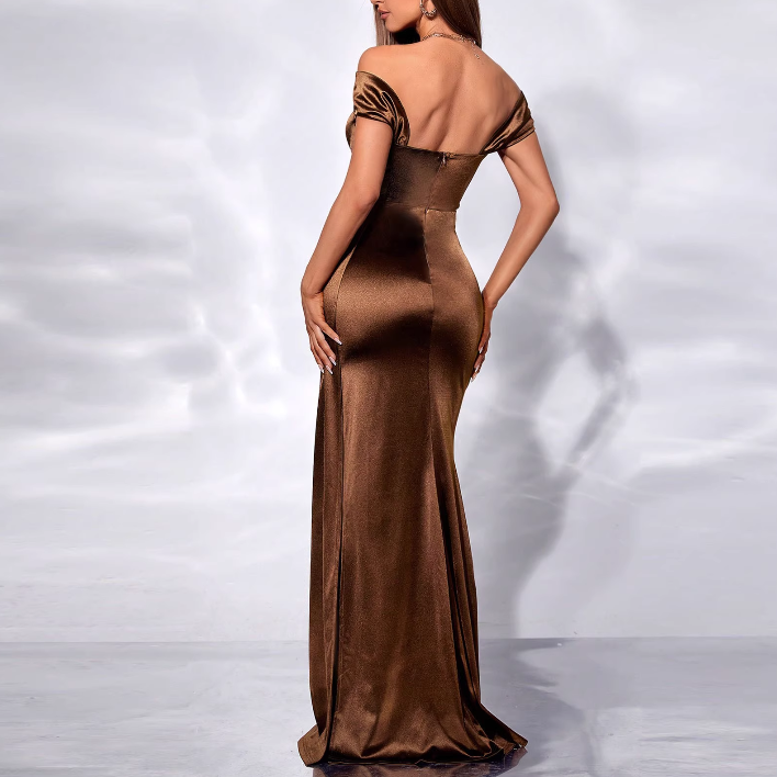SEBRV Off-Shoulder Slip Evening Dress Gown