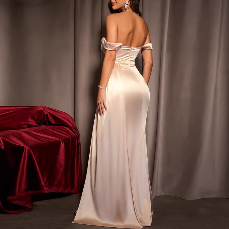 SEBRV Off-Shoulder Slip Evening Dress Gown