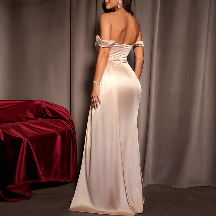 SEBRV Off-Shoulder Slip Evening Dress Gown