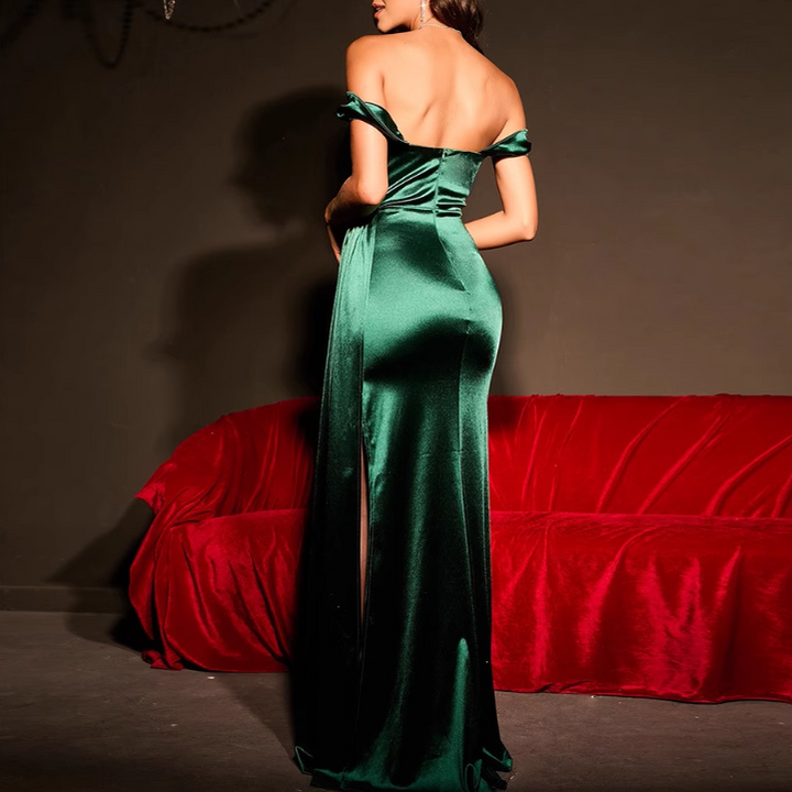 SEBRV Off-Shoulder Slip Evening Dress Gown
