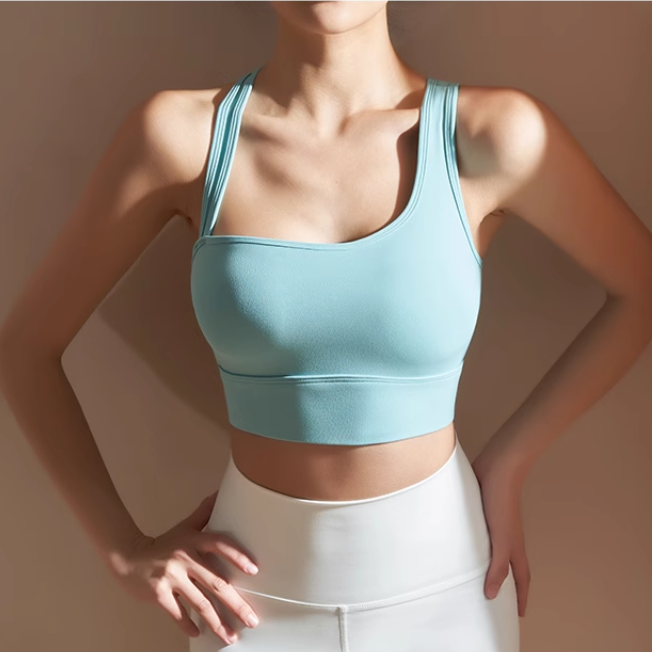 SELUN Yoga Pilates Cut Out Fitted Sports Bra
