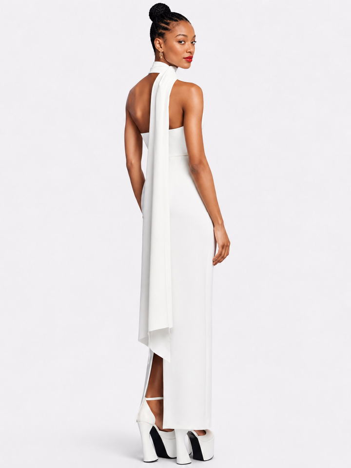 SEVIM Halter Evening Dress Gown