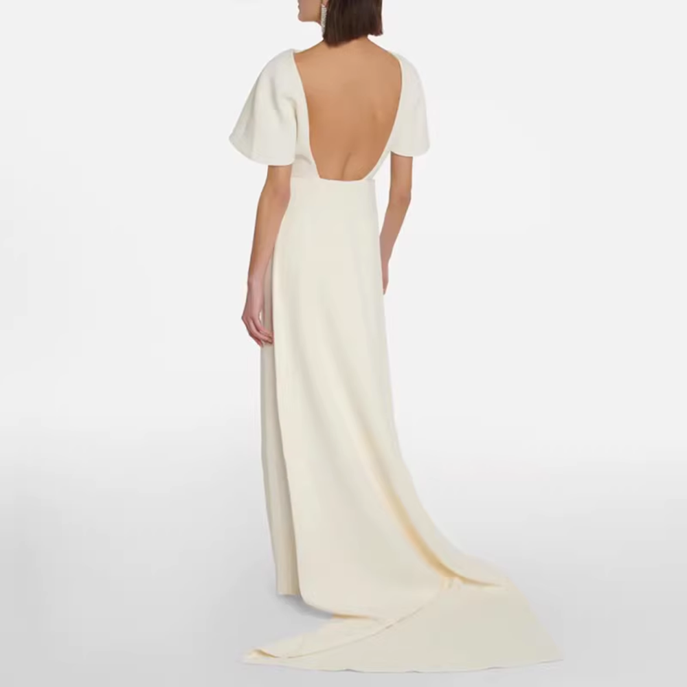 SEWOK Ruffled Evening Dress Gown