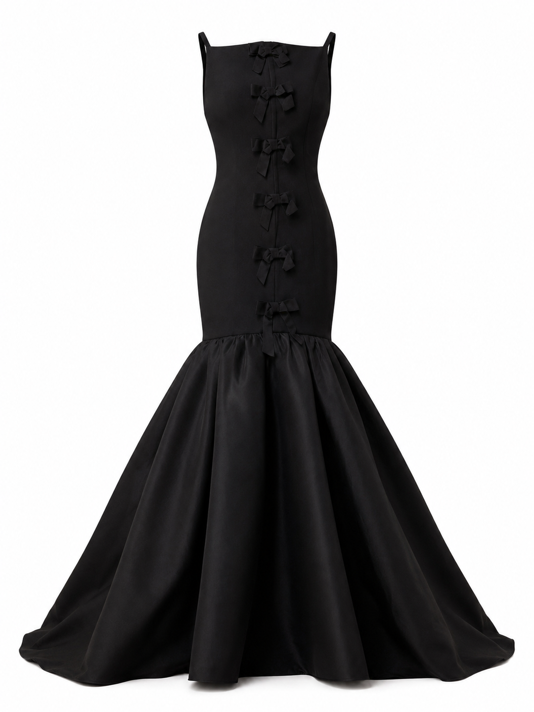 SIUNE Ruffled Hem Maxi Evening Dress Gown