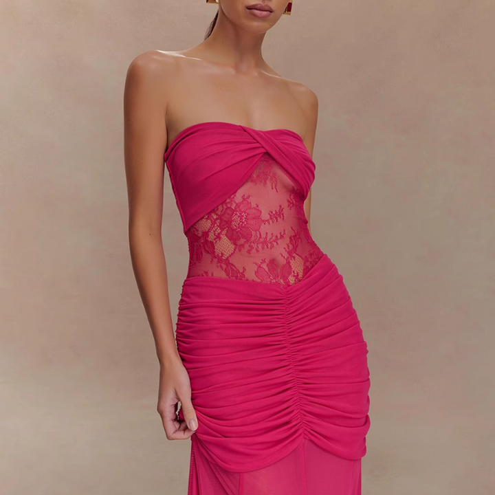 SLEVA Tube See-Through Evening Dress Gown