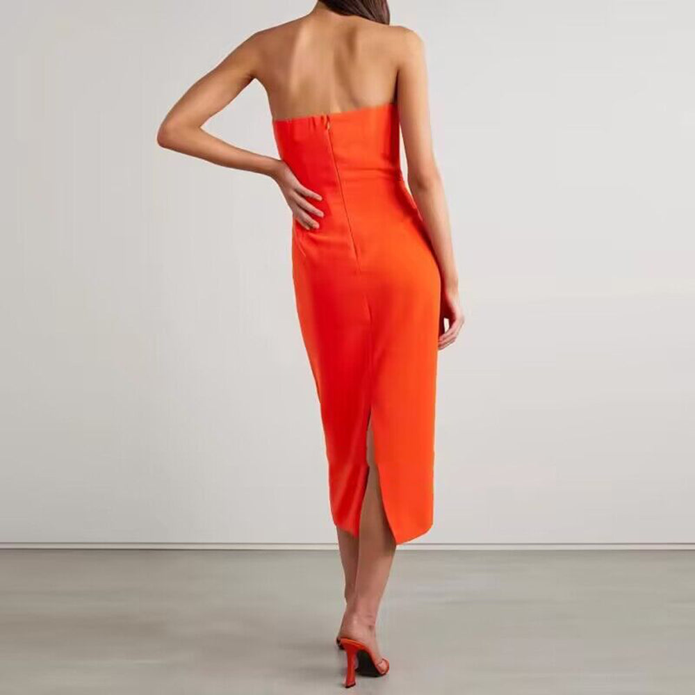 orange diamante dress Plunge Neck Diamante Ring Detail Mini Dress In Orange | EGO US