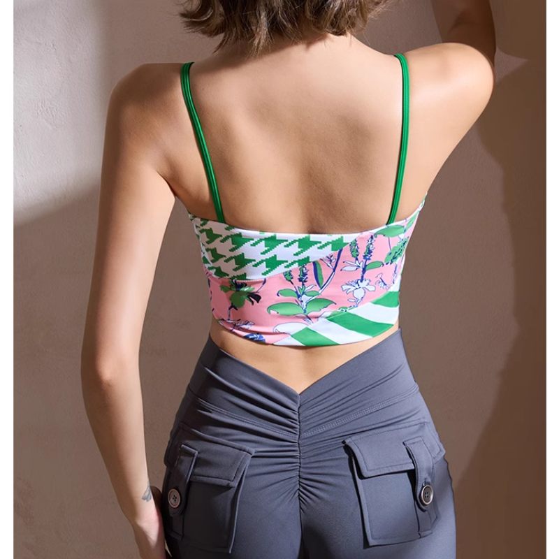 SUDTI Yoga Pilates Printed Fitted Sports Bra