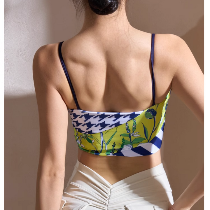 SUDTI Yoga Pilates Printed Fitted Sports Bra