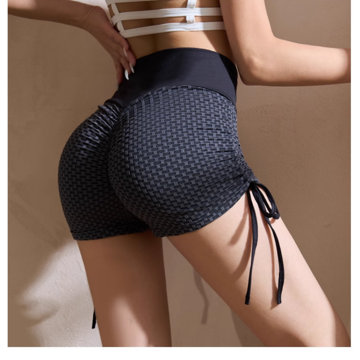 TADEC Yoga Pilates Draw-String Fitted Fitness Shorts