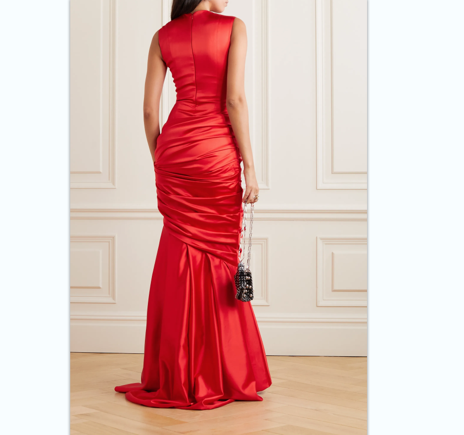 VACNI Ruffled Hem Evening Dress Gown