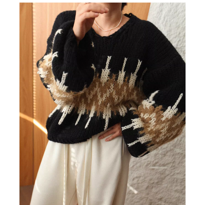 VASRI Printed Knitwear Sweater