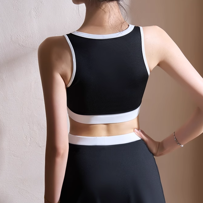 VATCU Yoga Pilates Bi-Color Fitted Sports Bra