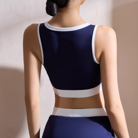 VATCU Yoga Pilates Bi-Color Fitted Sports Bra