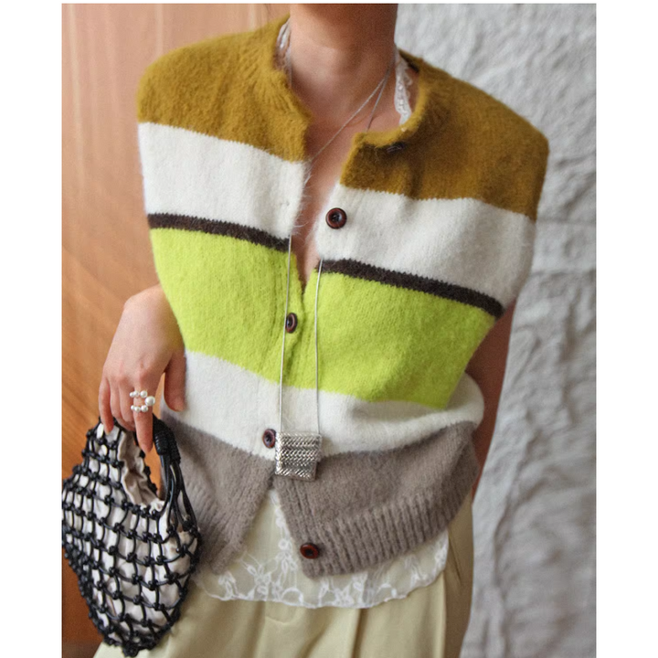 VETRI Color Block Knitwear Vest