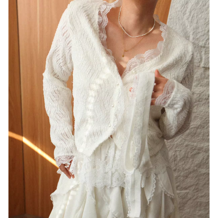 VODAI Lace Knitwear Cardigan