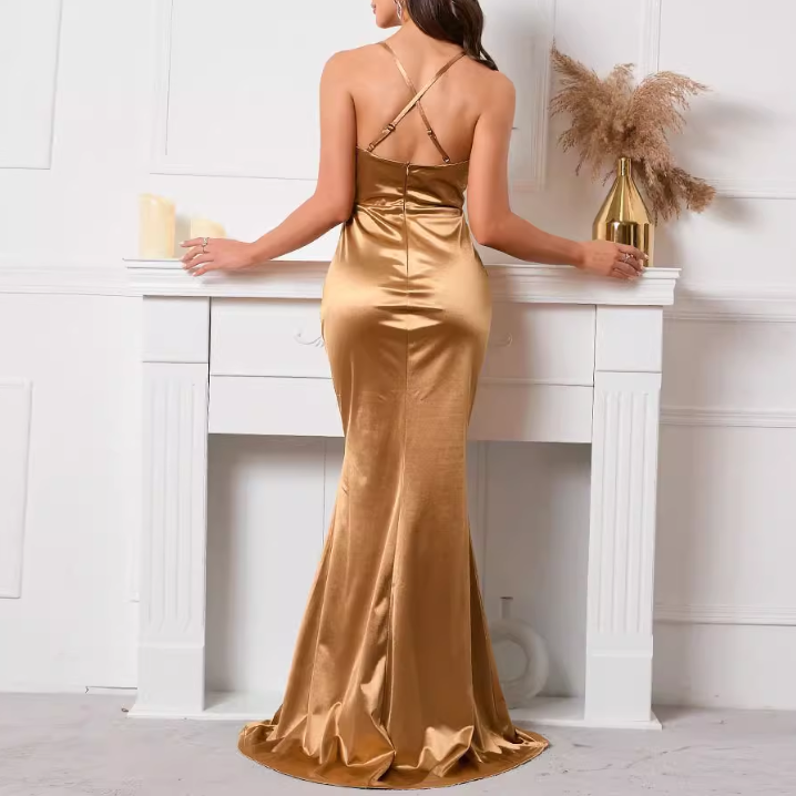 VONIC Maxi Evening Dress Gown