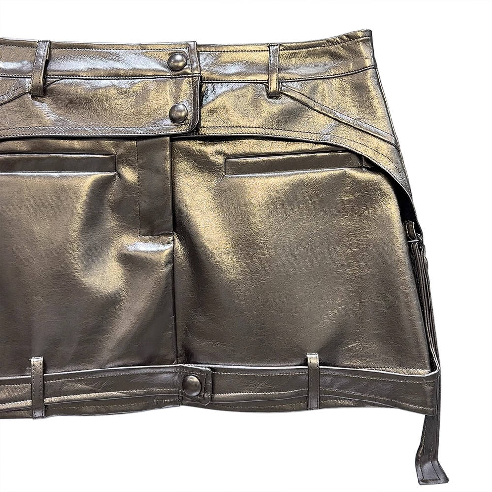 VOTBE Leather Mini Skirt