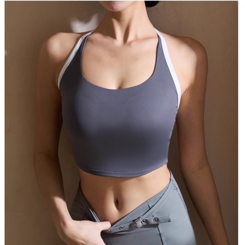 VOYLE Yoga Pilates Bi-Color Fitted Sports Bra