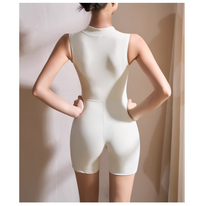 VUTSO Yoga Pilates V Neck Fitted Playsuit