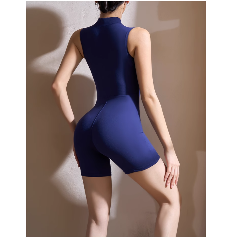 VUTSO Yoga Pilates V Neck Fitted Playsuit