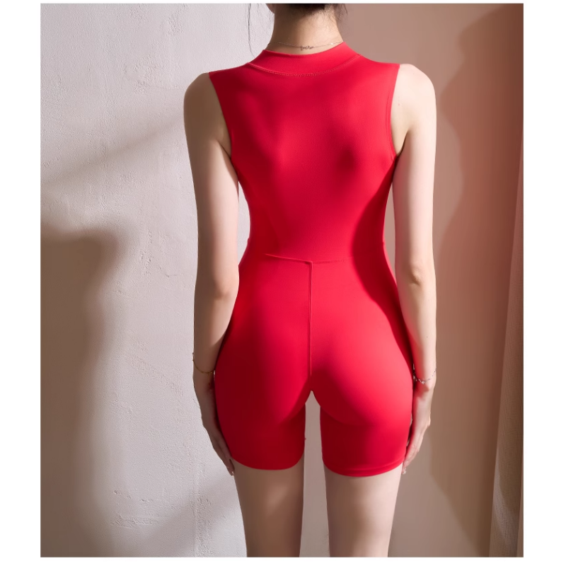 VUTSO Yoga Pilates V Neck Fitted Playsuit