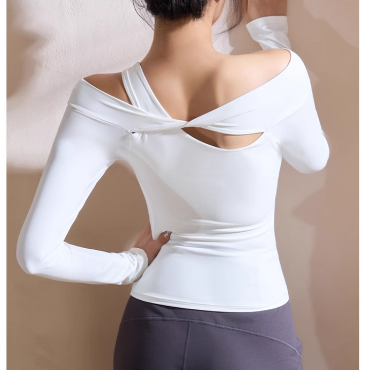 VUWEI Yoga Pilates Cut Out Fitted Fitness Top