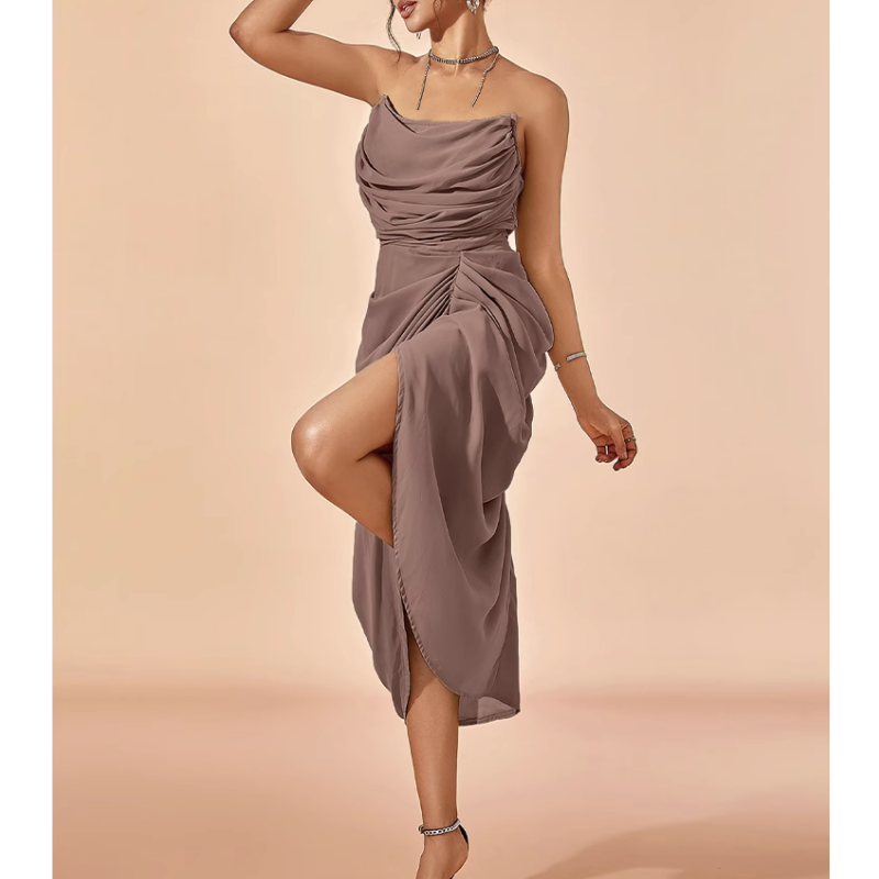 XENAV Slip Cami Evening Dress Gown